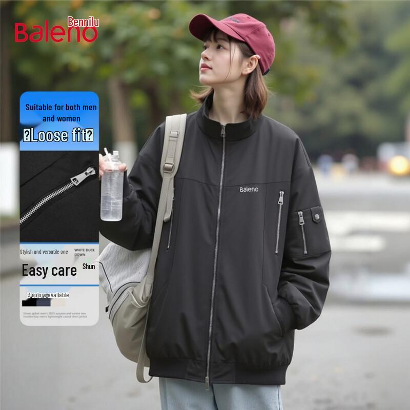 Baleno Women s American Style Stand-Collar Bomber Jacket M