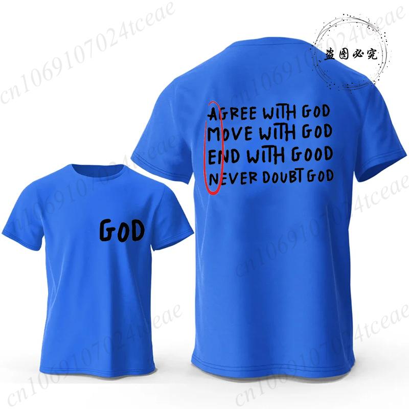 Christliche T-Shirts Hemden für Männer Inspirierend Gott Glaube Jesus Vintage Shirt Übergroße Grafik-T-Shirts Stimme mit Gott überein T-Shirt Tops