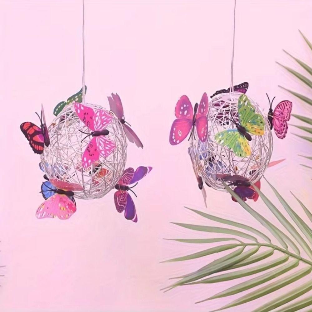 Colorful Butterfly Solar Butterfly Ball Light Solar-Powered LED Hanging Light  Festival Atmosphere