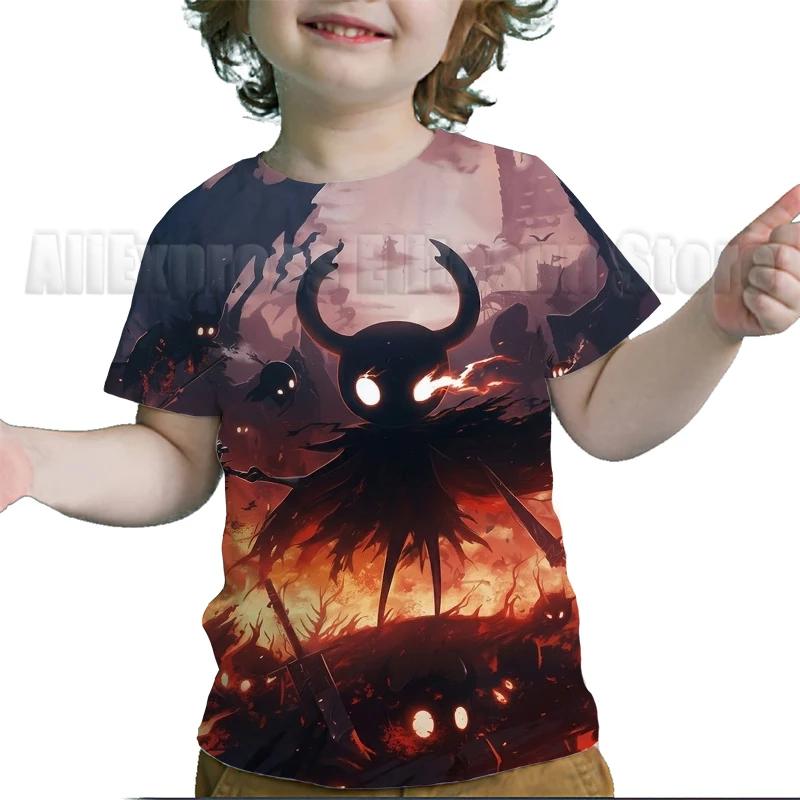 

Kids Hollow Knight Silksong T-shirts Fridge Magnet Boys Girls T Shirts Child Cartoon Tshirt Camiseta Summer Toddler Tee Costume 100