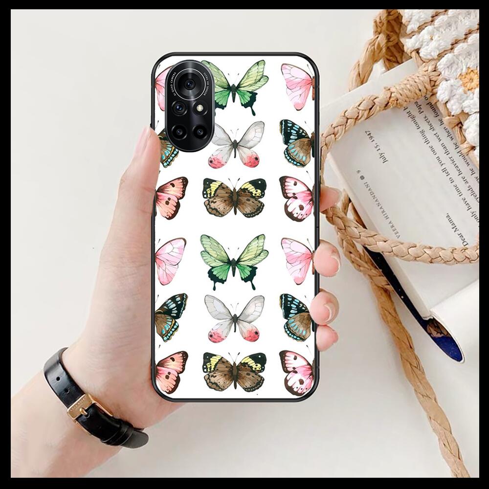 

Красивый прозрачный чехол для телефона с узором бабочки для Huawei Honor 20 10 9 8A 7 5T X Pro Lite 5G, черный чехол Etui Hoesjes Comic Fas Honor 7A