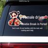 New Female Driver: Don't Rush! Funny Reflective Rear Windshield Sticker for Beginners