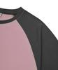 ESCAPEFROM Spread Typographic Logo Print Raglan Color Block Short Sleeve T-Shirt Pink
