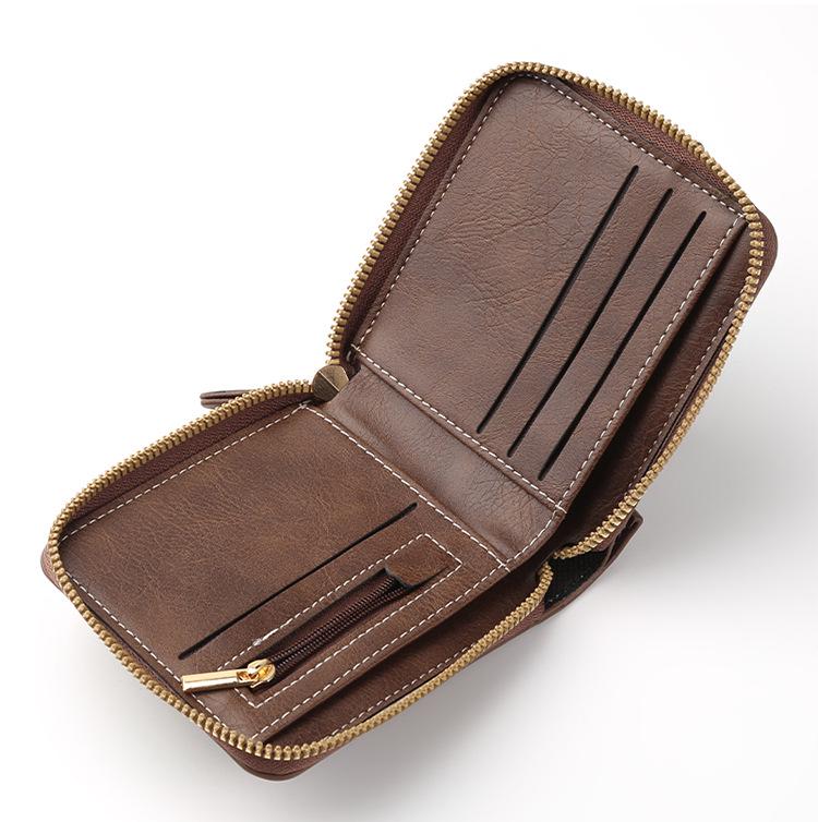 Men's Retro Simple Multi-Card Slot Polyester Zipper Wallet