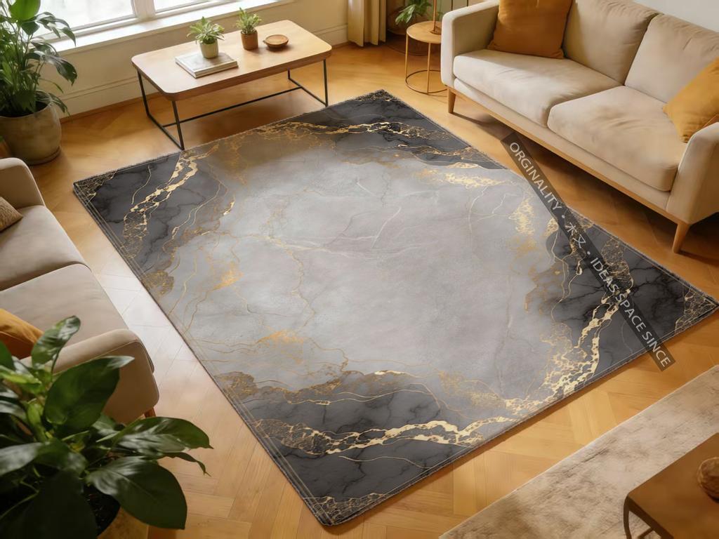 Marble Pattern Floor Mat Living Room Decoration Home Sofa Non-Slip Carpet Study Bedroom Tatami Children'S Soft Floor Mat