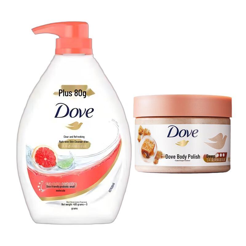 Dove Sugarcane Coconut Body Wash & Scrub Set