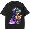 Summer Dragon Ball Vintage T-Shirt Heavyweight Washed Oversized Unisex Anime Vegeta & SSJ4 Goku Graphic Retro