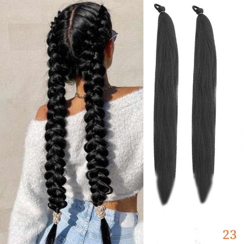 Colorful Elastic Hair Ties Braid Ponytail Hair Extensions for Women