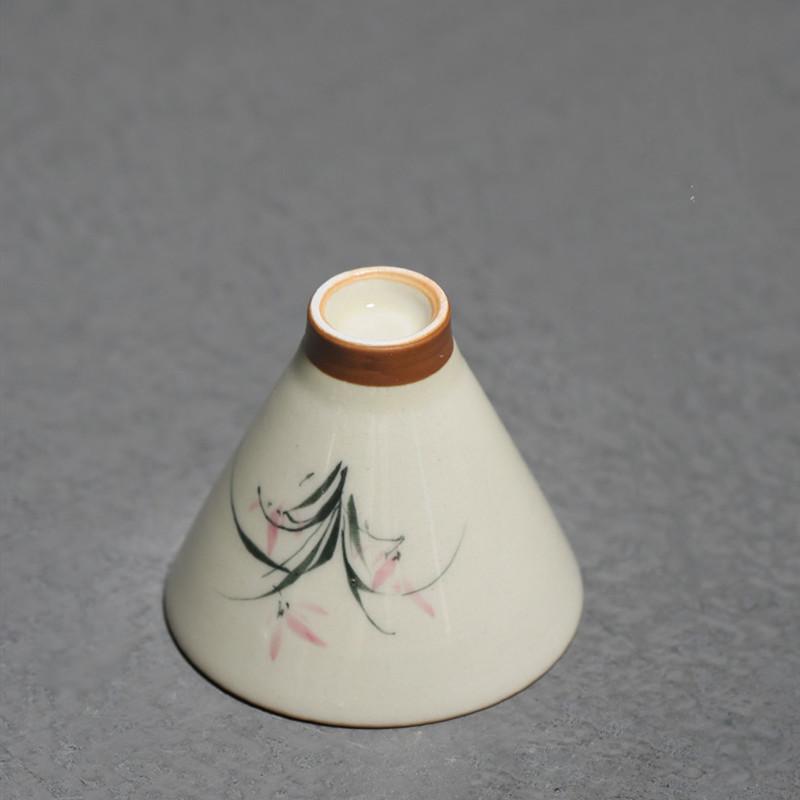 1 Pc Chinese Hand-painted Bamboo Leaf Tea Cup Handmade Ceramic Tea Bowl Teaware Master Porcelain Teacup Meditation Cup 45ml