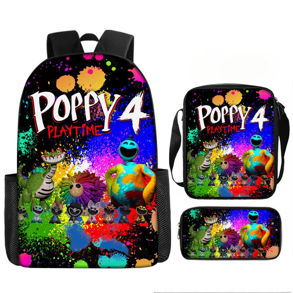 Poppy Playtime Chapter 4 Nightmare Critters Kids Backpack Oxford Lightweight School Bag With Cushion Straps For Elementary Students