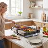 3-in-1 Electric Mini Oven, Long Slot Toaster and Tabletop Grill, with LED Display, 60 Min Timer, Stainless Steel, 1700W