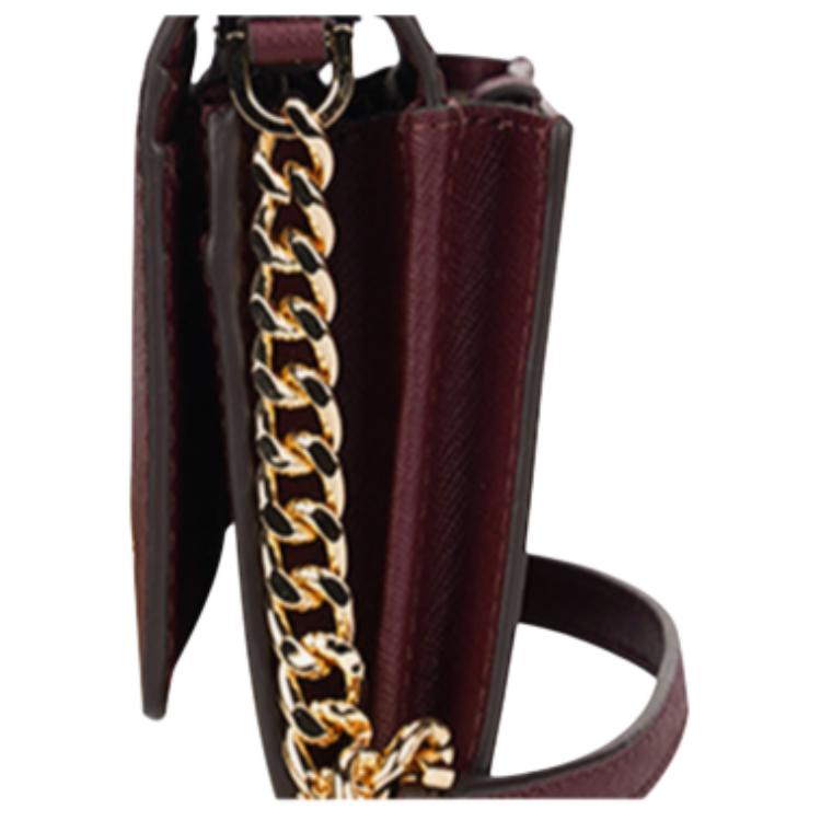 Michael Kors Jet Set Letter Logo Solid Color Flap Chain Leather Envelope Shoulder Bag Medium Women shoulder bag Burgundy 35S0GTVC2L-MERLOT