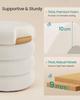 SONGMICS Vanity Stool, Round Ottoman with Storage, Upholstered Foot Stool, Removable Lid, for Living Room, Bedroom, Easy Assembly