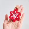 Creative Cute PU Leather Keychain Santa Claus Snowflake Halloween Pendant Ghost Pumpkin Earphone Bag Mini Storage Bag