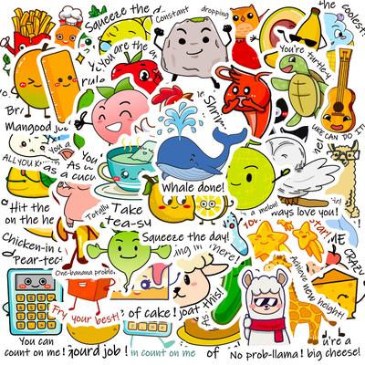 50 Animal Homophone Stickers Fun Reward Children's Stickers English Stickers