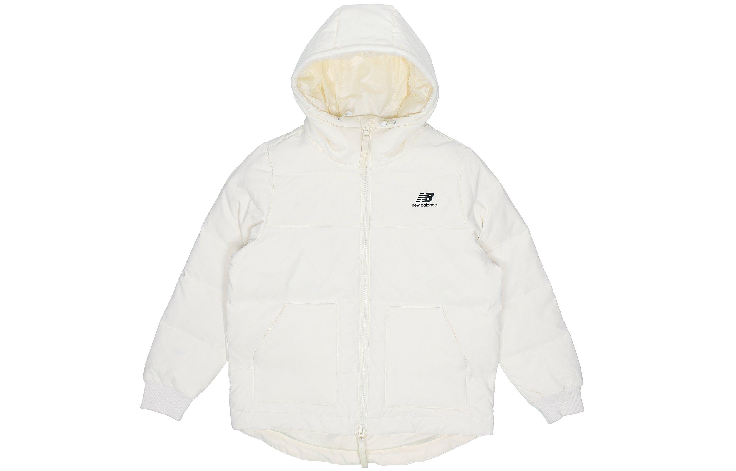 New Balance Down Jackets Women s White Stand Collar Moderate Other AWJ13343-SST XL