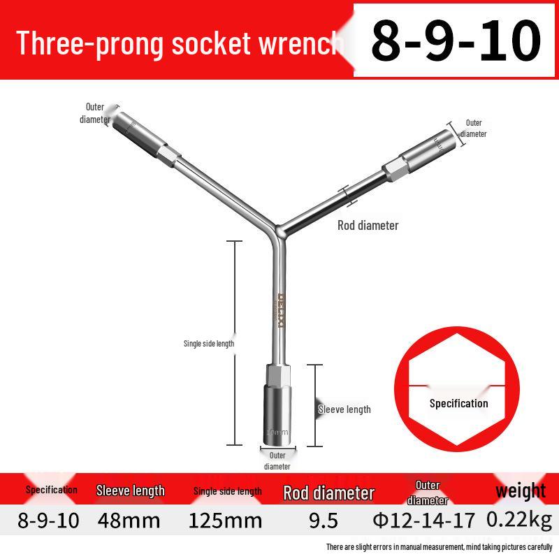 Delixi Multifunctional Y-Type Socket Wrench Set