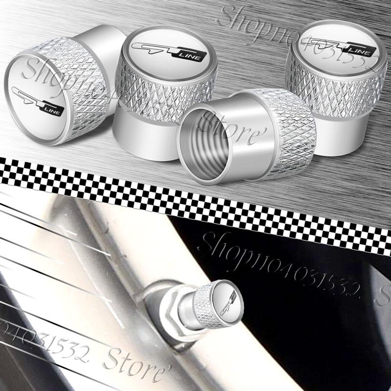 AADU1 4Pcs GT Line Logo Metal Alloy Car Valve Caps Wheel Tires Air Tyre Stem Protective Cover For Kia GT Ceed Rio K3 K5 Sportage