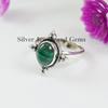 Oval Natural Malachite Ring, 925 Sterling Silver, Handmade Designer Ring