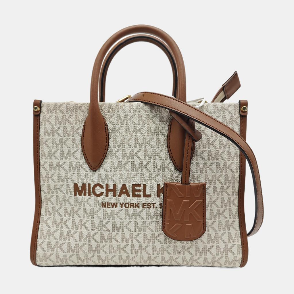 [Pre-Owned] MK Mirella 19 Classic Letter Print Logo Zipper Closure Coated Canvas Handheld Shoulder Crossbody Bag Small - Very Good #16EPF2S