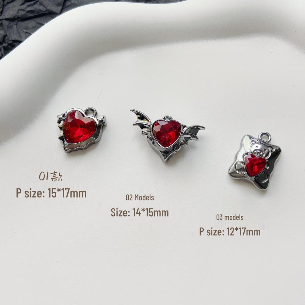 Dunkel Süßes Herz Rose Kreuz Legierung Anhänger für DIY Armband/Halskette