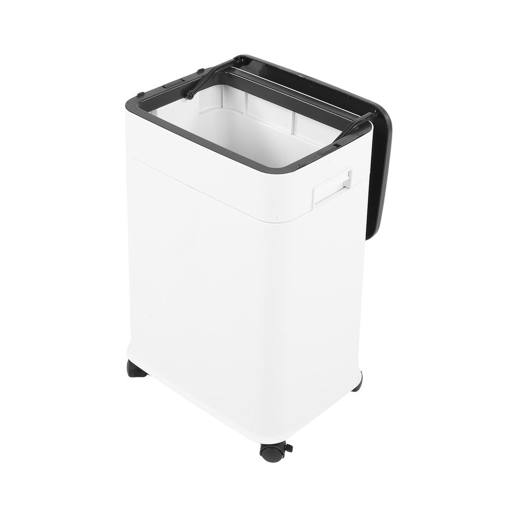 20L Kitchen Trash Can, Modern White Garbage Bin with Height   Feature and   Rolling Wheels, Detachable Inner Bucket for Bathroom Bedro