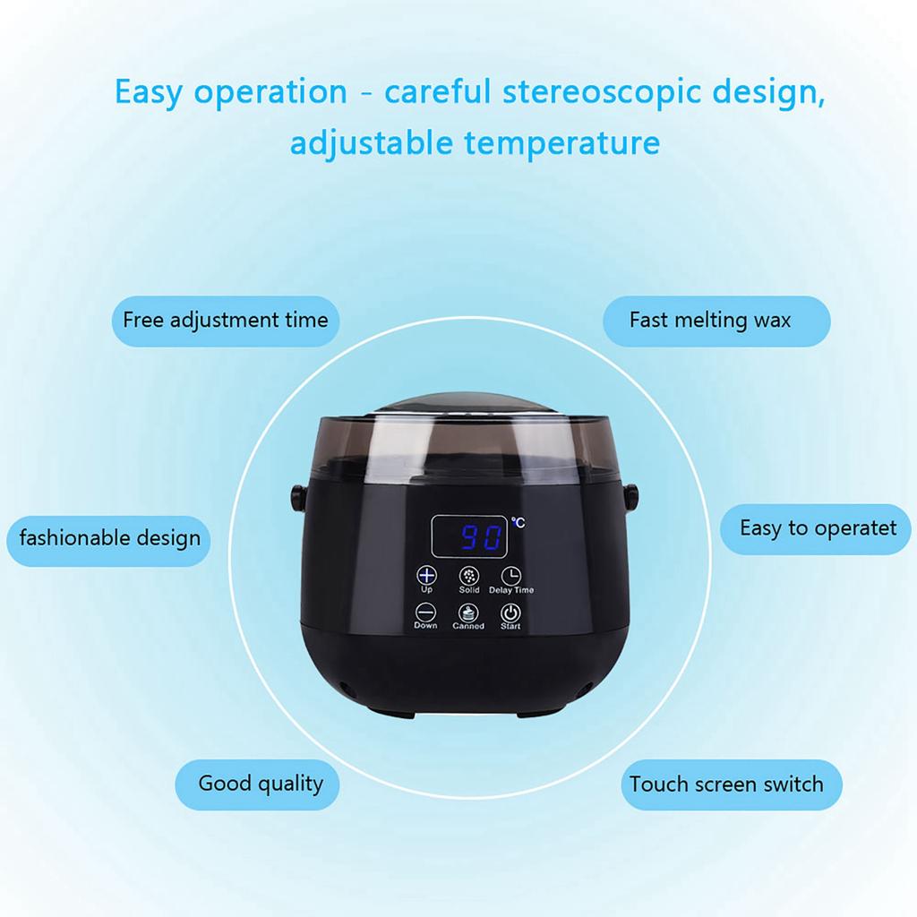 Control Reglabil al Temperaturii Aparat de Încălzit Ceară Acasă Topitor Mașină de Încălzit Ceară pentru Mână Negru