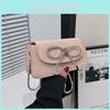 Square Pu Shoulder Bag With Bow Chain Magnetic Closure For Daily Fashion