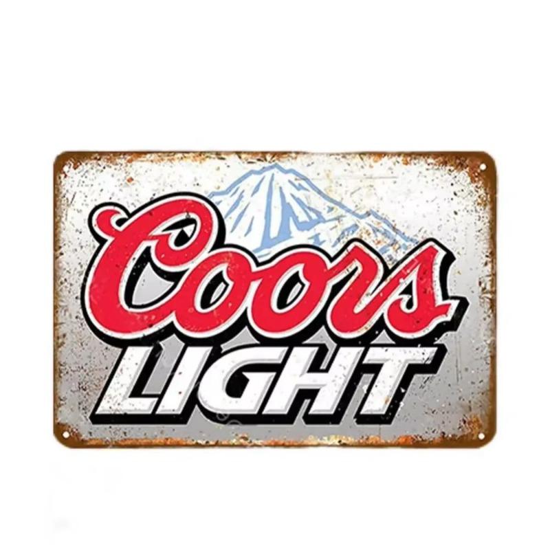 Vintage Beer Metal Sign, New Year Pub Decor Plaque