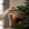 Velvet Christmas Tree Balls 15Pcs Flocking Ball Hanging Ornaments with Bow Decor, Retro Flocked Luxury Holiday Baubles Bubbles for Home Decoration,