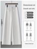 Women's Summer White High-Waist Wide-Leg Jeans: New Arrival Casual Washed Cotton Slim Fit Straight Leg Pants.
