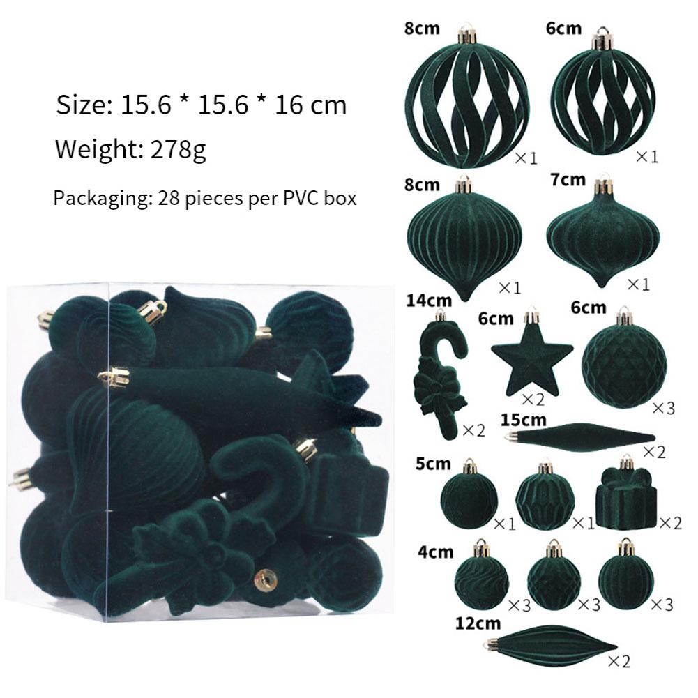 1 Set Christmas Decorations Flocked Christmas Ball Set Christmas Tree Pendants Home Christmas Decoration