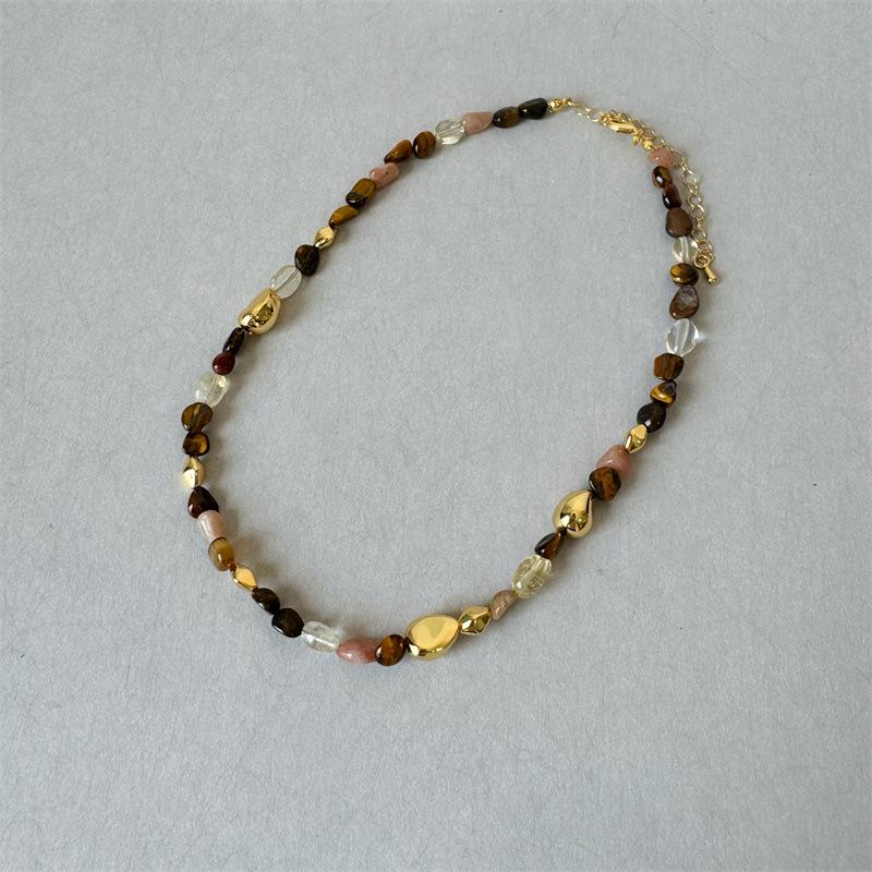 Maillard Caramel Beaded Necklace - Colorful Holiday Style for Women