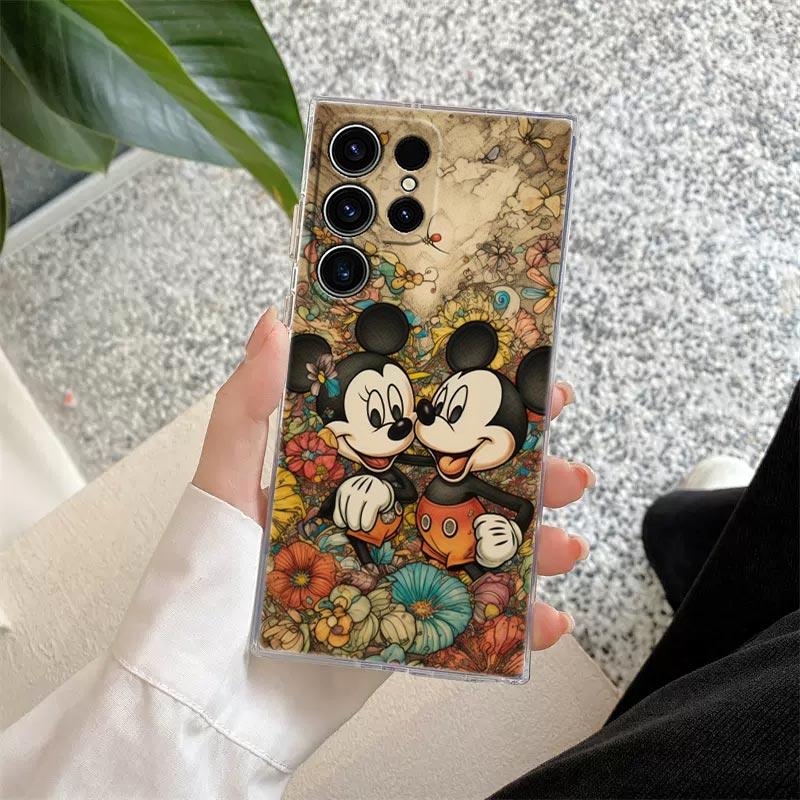Disney Mickey Mouse Transparent Case For Samsung Galaxy S26 S25 Ultra S24 S22 S26 Plus S20 S23 S21 S25 FE 5G Clear Silicon Cover