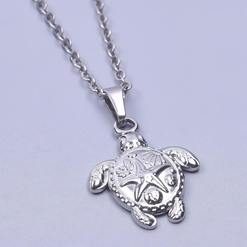 Fashion Sea Necklace Stainless Steel Shell Tortoise Seahorse Pendant Necklaces For Women Men Adjustable Bead Chain On The Neck