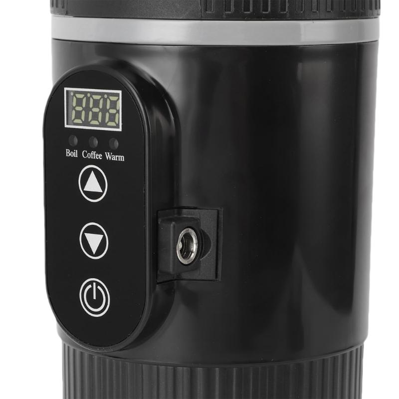 500ml Portable 304 Stainless Steel Car Heated Cup Auto Heating Coffee Mug With Temperature Display For Travel Camping Gi