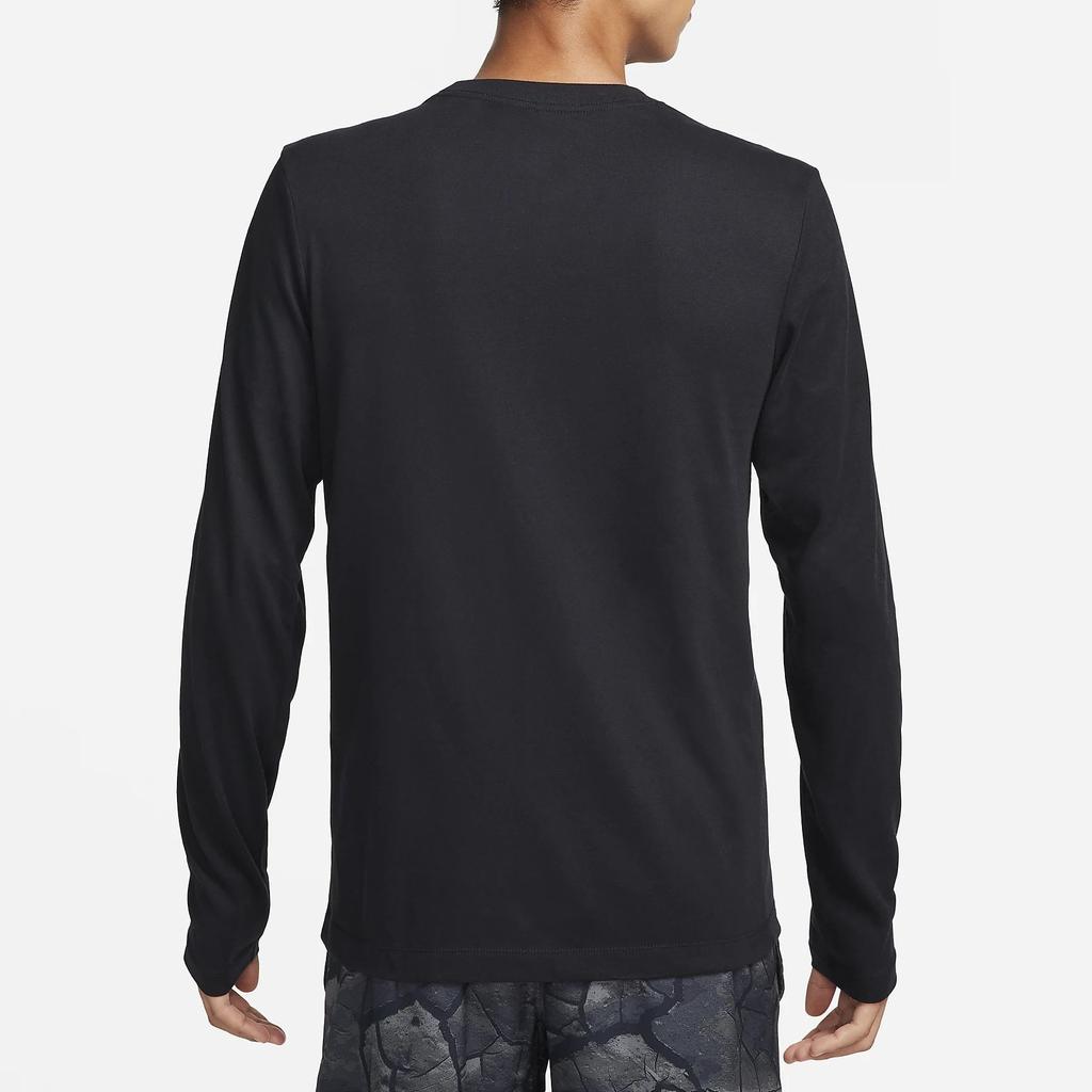 Nike Alphabet Geometric Pattern Print Crew Neck Long Sleeve T-Shirt Men Tops Black FN0828-010