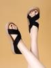 Fashion Sandals Closed Heel Beach Shoes Slip-on Loafers Summer Women's Nubuck Large Size Girls Flat Elastic Band Comfort Gladiator 2025