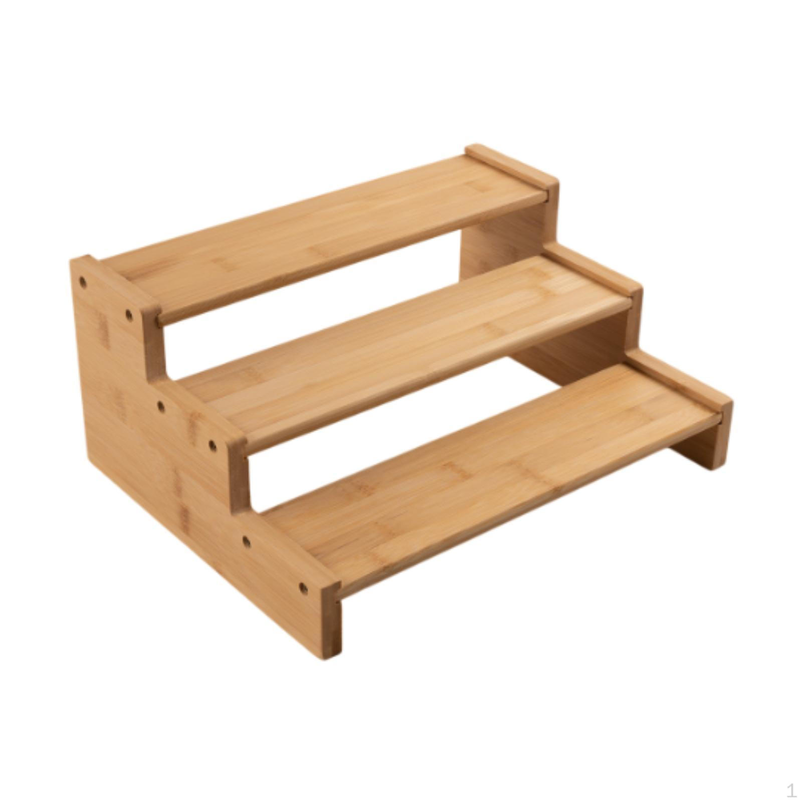 

Бамбуковый органайзер для приправ, 3-уровневый компактный многофункциональный кухонный шкаф, полка для style 2