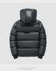 Schwarze und goldene Daunenjacke mit Kapuze für Herren: Neue trendige, dicke, warme, lockere Passform