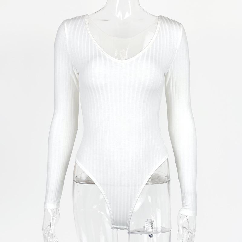 2025 Women's Sexy Slim V-Neck Long-Sleeve Bodysuit for Autumn & Winter