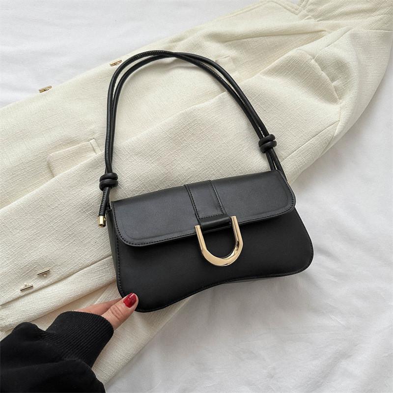 Trendy Retro Horseshoe Buckle Street Style Underarm Bag Women s Autumn New Simple Temperament Versatile Single Shoulder Diagonal Handbag Women