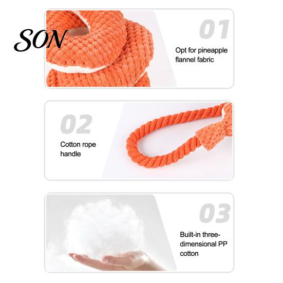 Engaging Toys to Reduce Anxiety Dog Tug Rope Toy, Cute Fox Rabbit Squeaky Chew Toy with Crinkle Paper, Comfortable Plush for Pets Pull Interactive