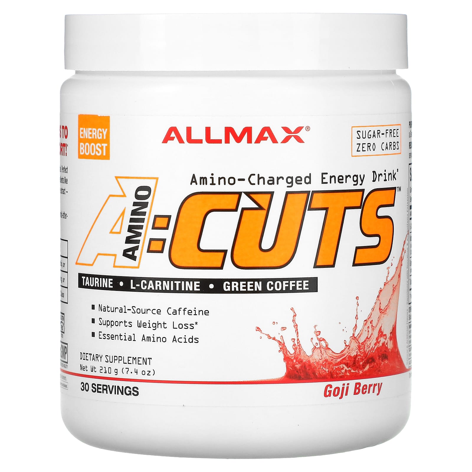 

ALLMAX, ACUTS, amino acid-charged energy drink, goji berry, 210 g (7.4 oz)