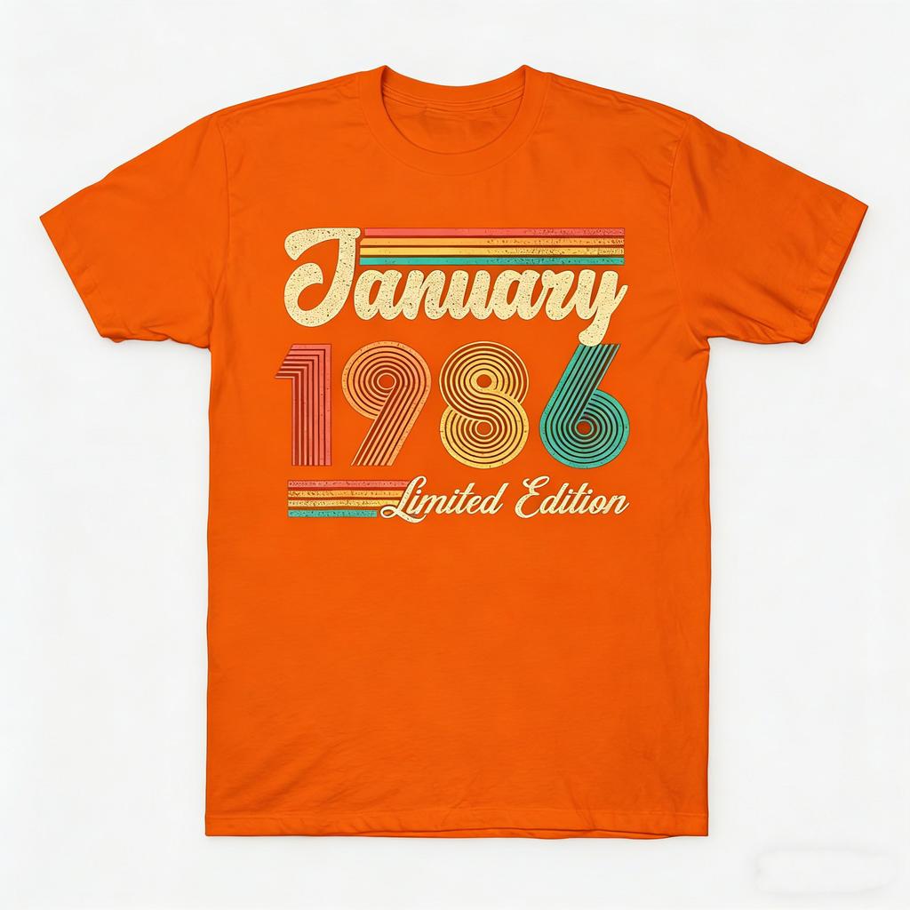 January Birthday Est 1986 Limited Edition Vintage 40th Unisex Printed TShirt Tops Commuter Allmatch Fashion Casual Shortsleev
