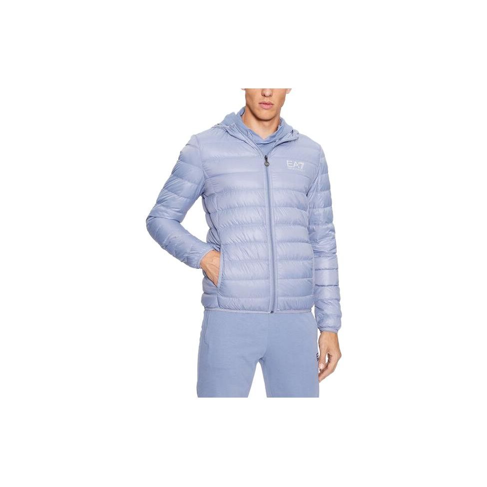 Emporio Armani Logo Print Zip-Up Hooded Long Sleeve Jacket Men jackets Light-Purple 8NPB02-PN29Z-1531 S