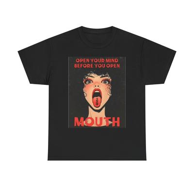 Open Your Mind Graphic T Shirt Mens Womens Tees Top Funny Unisex Heavy Cotton Tee