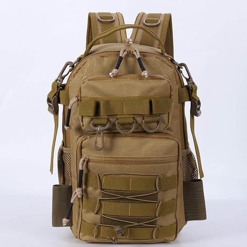 Fishing Lure Tactical Camping Backpack Outdoor Sports Bag Hiking Molle Tackle Bag with Rod Holder for Men Climbing Travel Bag