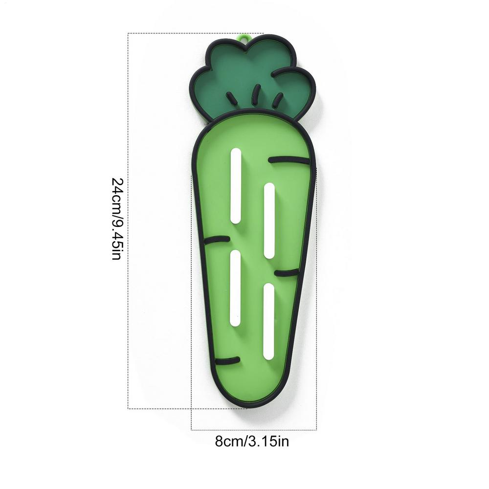 Pot Lid Holder Carrot Shape Heat-Resistant Rest Dish Drying Mat For Kitchen Counter Storage Spatula Pot Lid Cutting Board Soap
