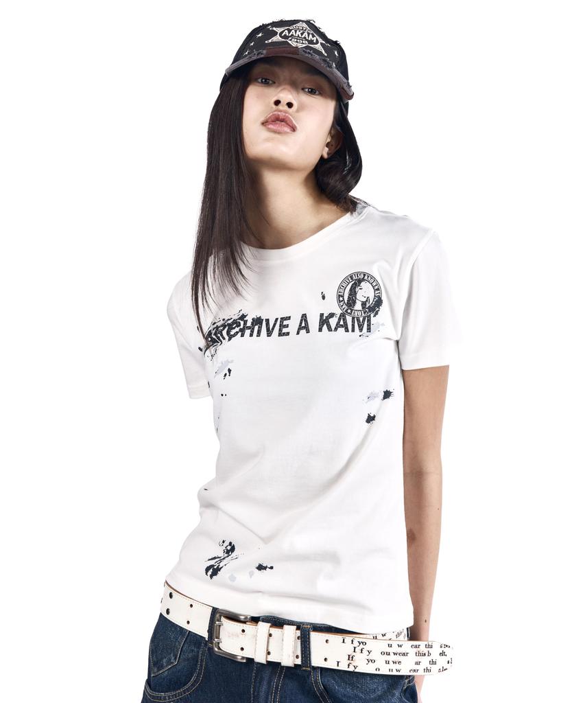 AAKAM A Kam Painted Half Top (White)
